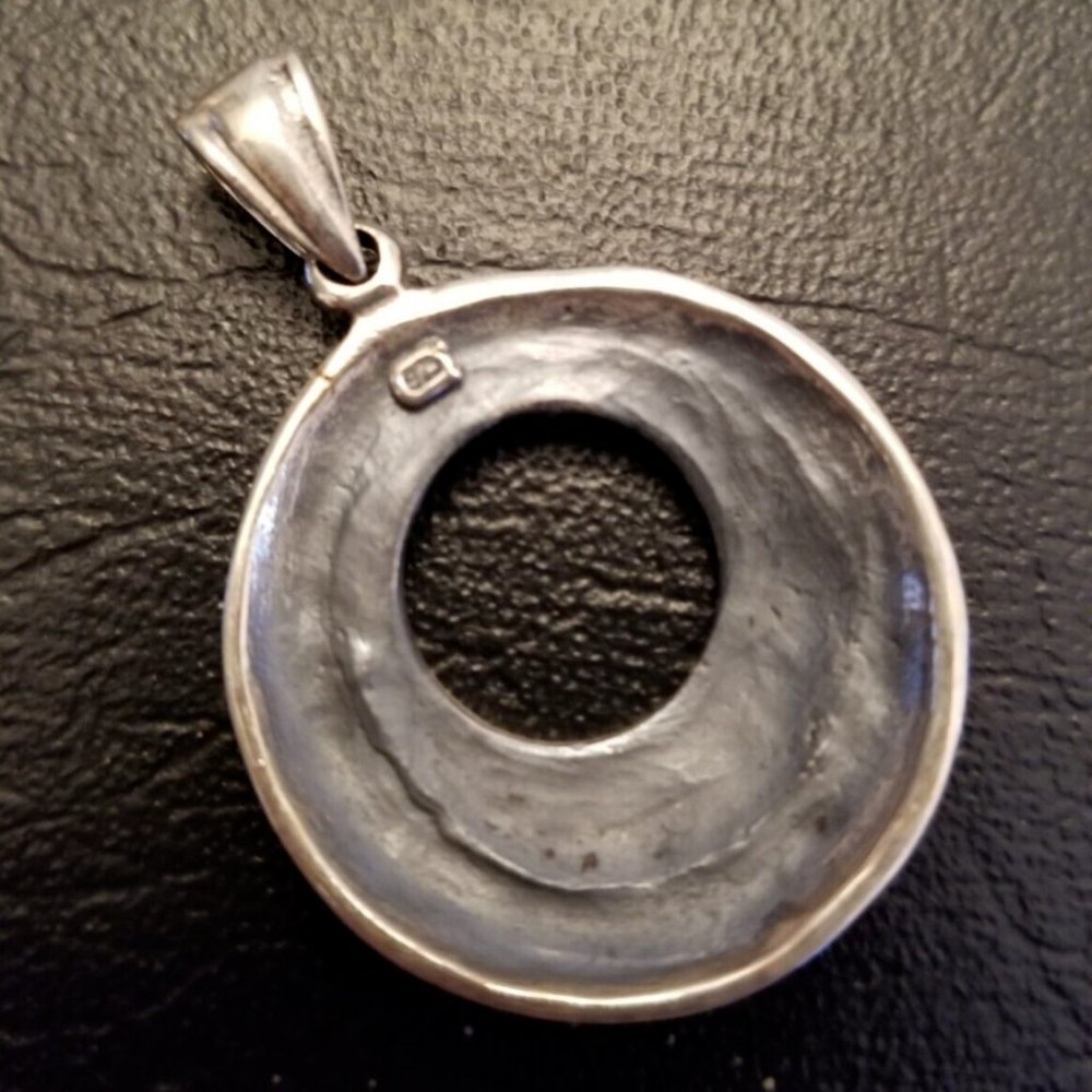 Solid 925 Sterling Silver Oxidized Round Open Cir… - image 3